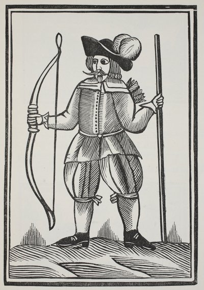 Un verdadero cuento de Robin Hood, ilustración de Chap-books del siglo XVIII de John Ashton, pub. 1882 de English School
