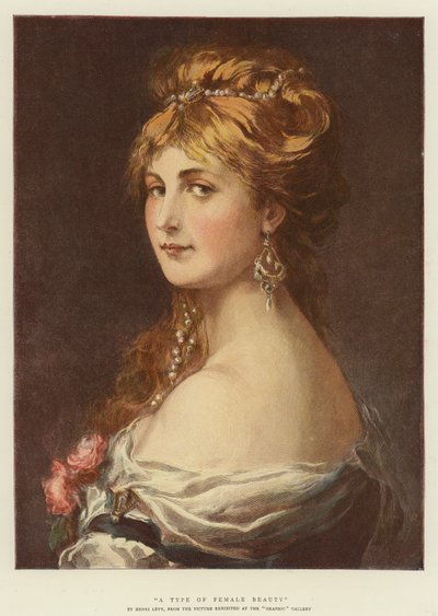 Un tipo de belleza femenina (litografía en color) de English School