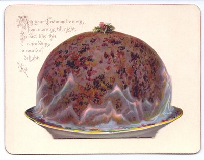 Tarjeta de Año Nuevo victoriana de una joven vestida de luto, c.1880 de English School