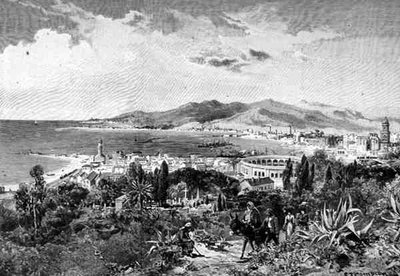 Vista Hacia el Oeste a Través de Málaga, España, de 
