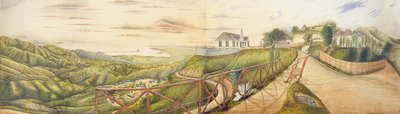Vista hacia Kingston desde el Sanatorio Militar en Newcastle, Montañas Azules, Jamaica, 1855 de English School