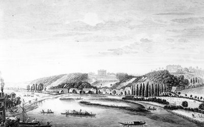 Vista de Cliveden House desde Maidenhead Bridge de English School
