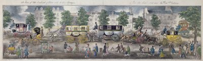 Vista de los bulevares de París con los nuevos carruajes, 1828 de English School