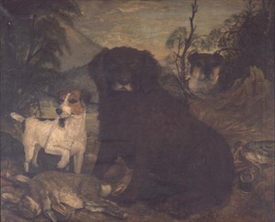 Un Perro de Agua y Dos Jack Russells junto a la Bolsa del Día de English School