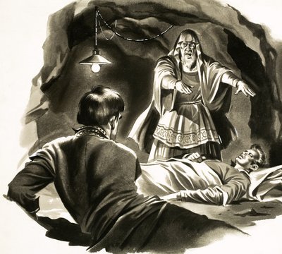 Un yanqui en la corte del Rey Arturo. Ilustración basada en la historia de Mark Twain de English School