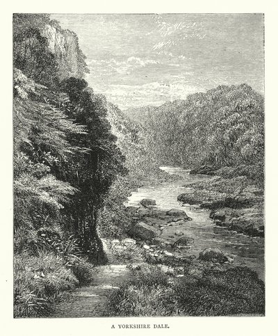 Un valle de Yorkshire (grabado) de English School
