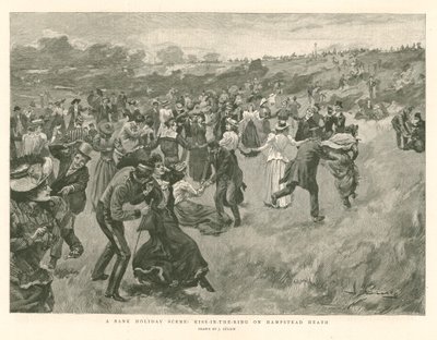 Escena de un día festivo: Beso-en-el-Rey en Hampstead Heath de English School