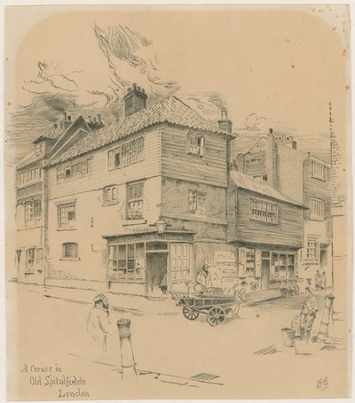 Una esquina en Old Spitalfields, Londres de English School