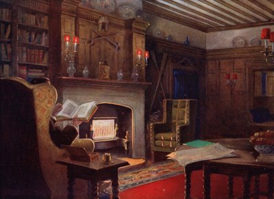 Un rincón acogedor en el salón de fumadores (litografia en color) de English School