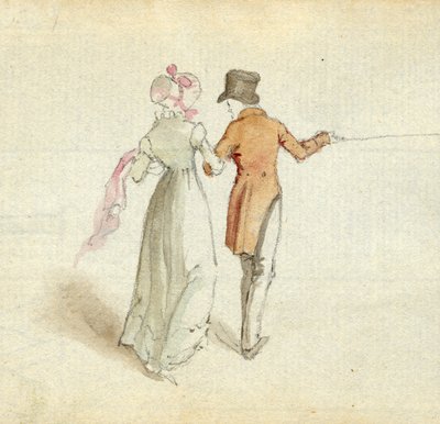 Una pareja paseando, c.1825 de English School