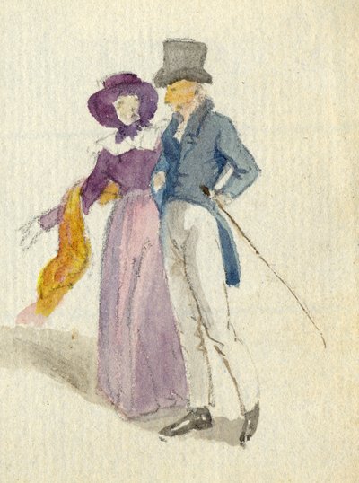Una pareja paseando, c.1825 de English School