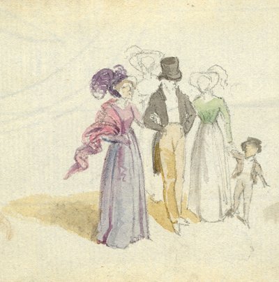 Una familia paseando, c.1825 de English School