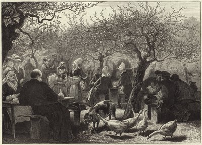 Un día de fiesta en Normandía después de la cosecha de manzanas de English School