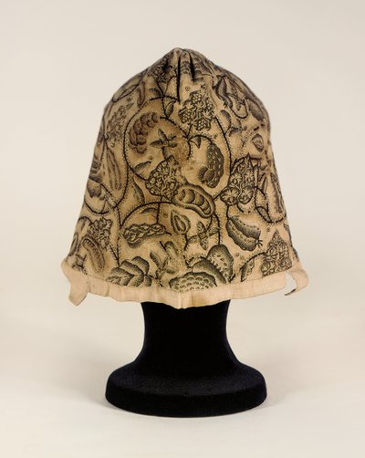 Un fino cofia de blackwork, 1620-40 de English School