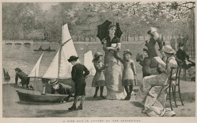 Un buen día de otoño junto al Serpentine, Hyde Park, Londres de English School