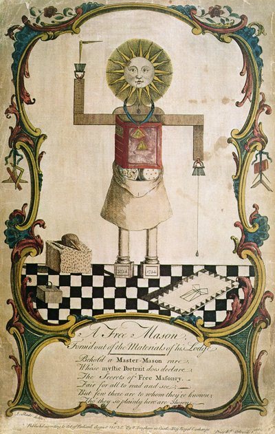 Un masón forjado a través de las herramientas de su logia, 1754 de English School