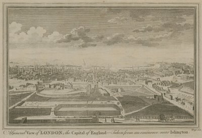 Vista general de Londres, la capital de Inglaterra, tomada desde una eminencia cerca de Islington de English School