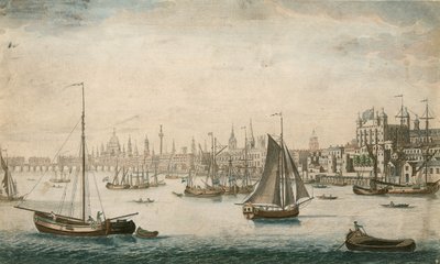 Vista general de embarcaciones de vela en las aguas del río Támesis de English School