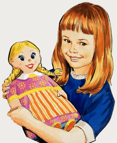Una niña y su muñeca de English School