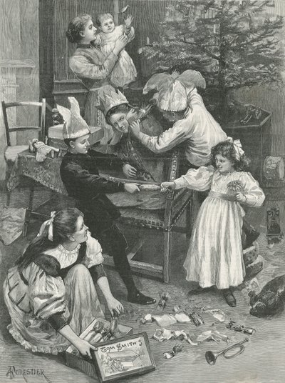Un grupo de niños jugando en Navidad de English School