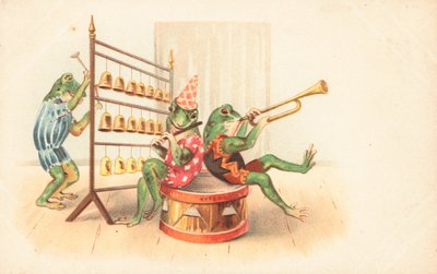 Un grupo de ranas musicales de English School
