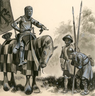 Un caballero en tiempos feudales de English School