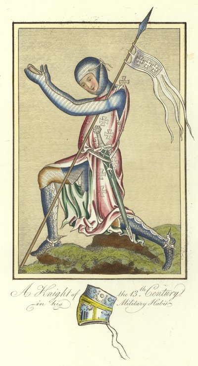 Un caballero del siglo XIII en su hábito militar de English School