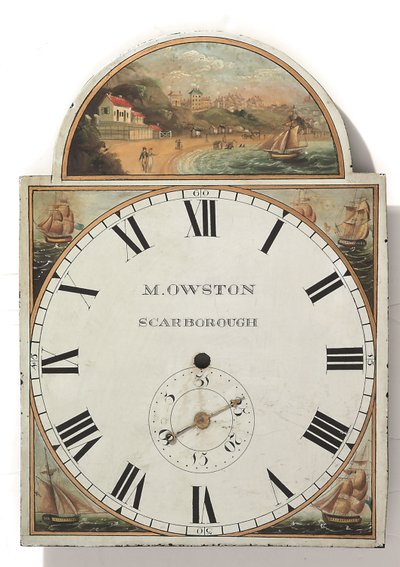Esfera de reloj de caja larga pintada de finales de Jorge III o Regencia, c.1810 (técnica mixta) de English School