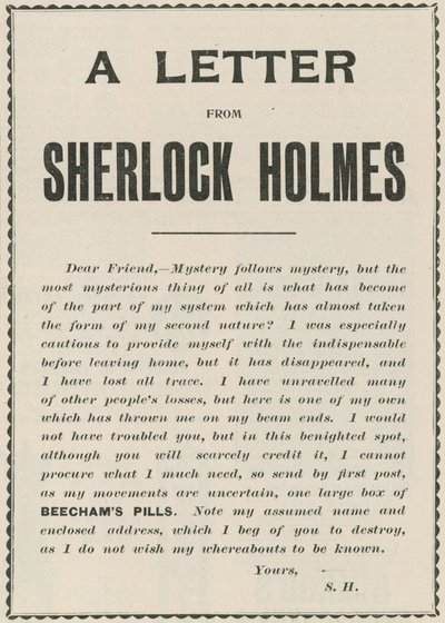 Una carta de Sherlock Holmes de English School
