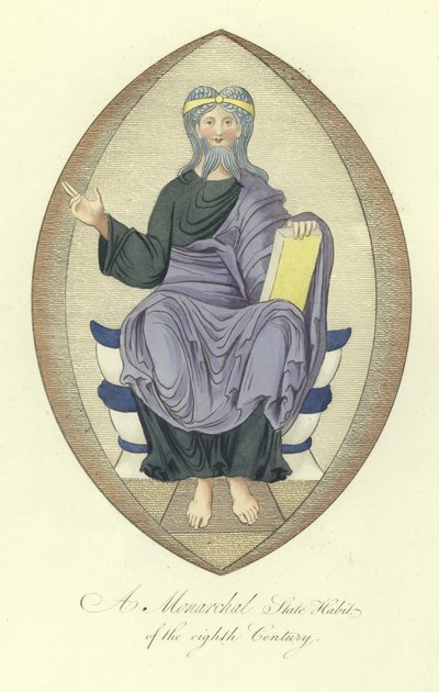 Un monarca con hábito de estado del siglo VIII de English School
