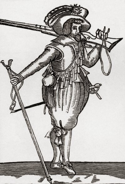 Un mosquetero durante el reinado del Rey Jacobo I, de 