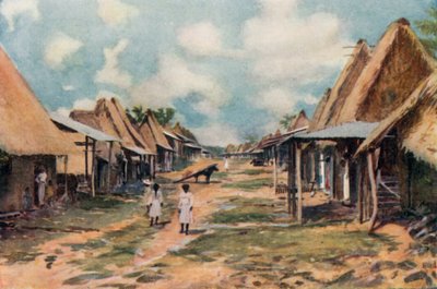Un pueblo indígena, Panamá (litografía en color) de English School