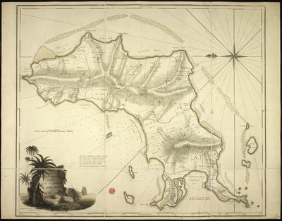 Un mapa nuevo y preciso de la isla de Carriacou en las Indias Occidentales de English School