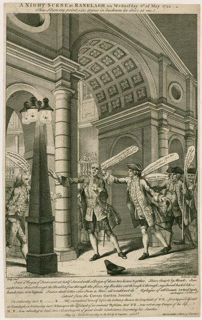 Una escena nocturna en Ranelagh, Londres, el 6 de mayo de 1752 de English School