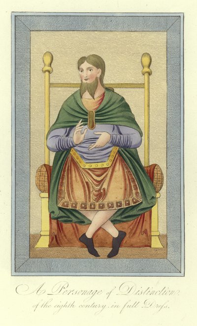 Un personaje de distinción del siglo VIII en traje completo de English School