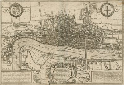 Plano de Londres, Westminster y Southwark como fueron levantados durante el reinado de la Reina Isabel de English School