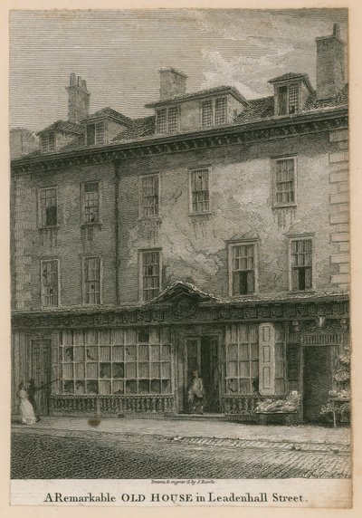 Una notable casa antigua en Leadenhall Street, Londres de English School