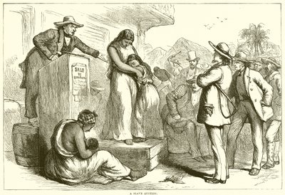 Subasta de esclavos (grabado) de English School