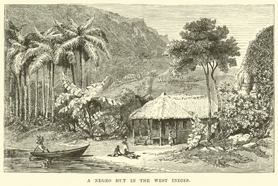 Una cabaña de esclavos en las Indias Occidentales de English School