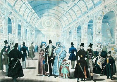 Una vista en el Panteón, Oxford Street, Londres, que muestra las modas de invierno de noviembre de 1834 a abril de 1835, publicado por B.Read & Co. de English School