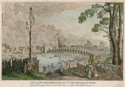 Vista del Puente Fulham, Londres, sobre el río Támesis desde Putney de English School