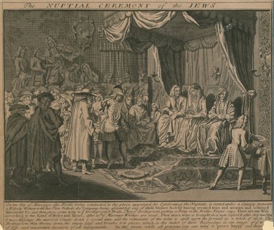 Vista de muchas de las principales costumbres religiosas: La ceremonia nupcial de los judíos de English School