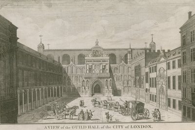 Vista del Guildhall de la Ciudad de Londres de English School