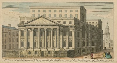 Vista de la Mansion House, erigida para la residencia de los alcaldes de Londres de English School