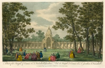 Vista del Templo de Comus en Vauxhall Gardens, Londres de English School