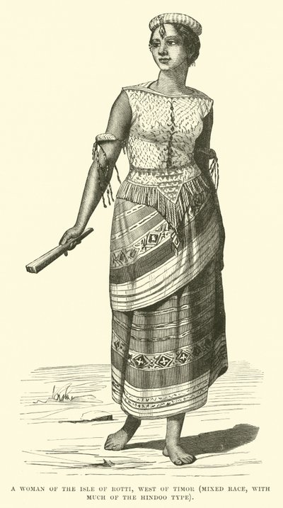 Una mujer de la Isla de Rotti, al oeste de Timor, raza mixta, con mucho del tipo hindú de English School