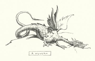 Un wyvern (grabado) de English School
