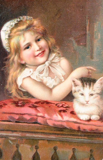 Una joven posando con un gato de English School
