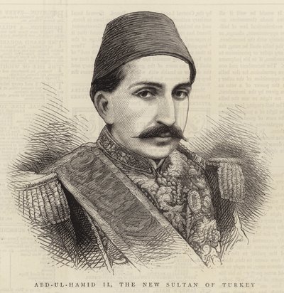 Abd-ul-Hamid II, nuevo sultán de Turquía (grabado) de English School