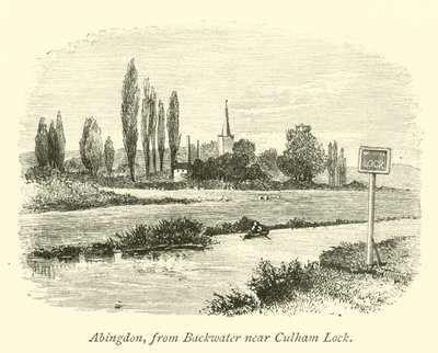 Abingdon, desde Backwater cerca de Culham Lock de English School